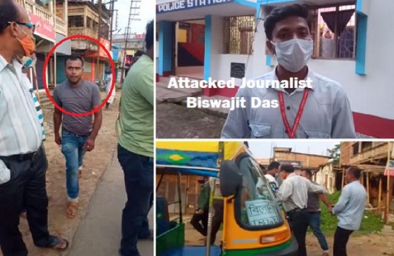 BMS leader beaten up a Journalist at Santir Bazar 